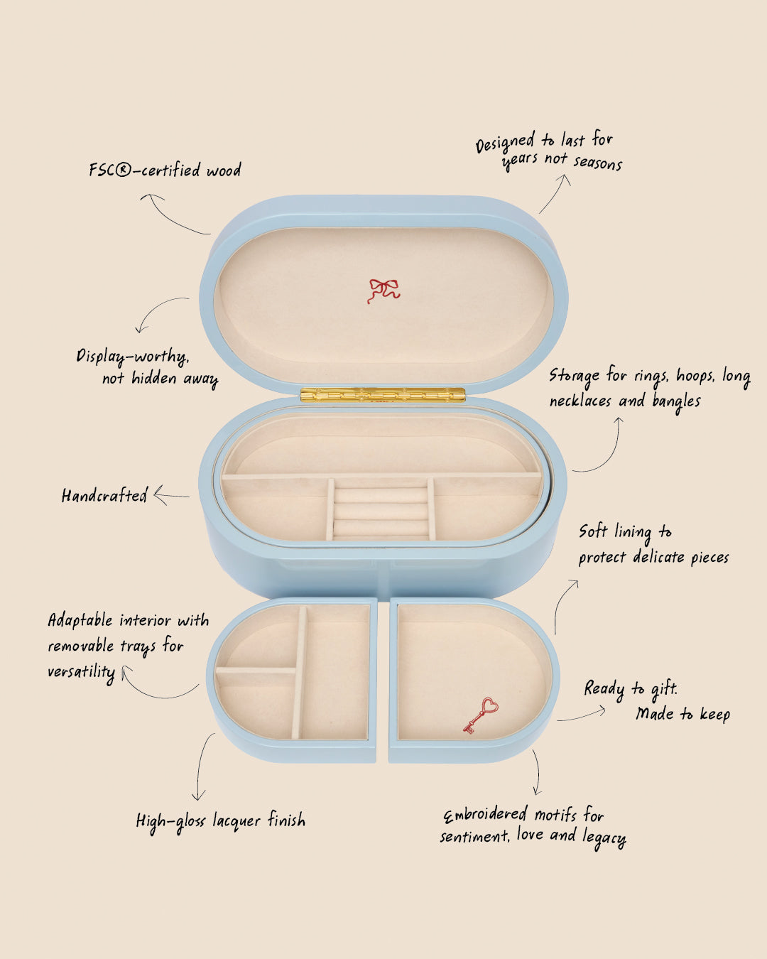 SRLA Periwinkle Jewellery Chest – FSC® Certified Wood